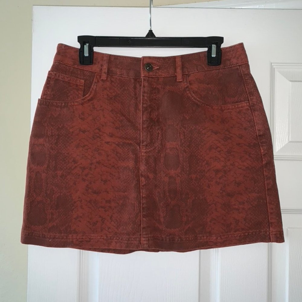 Red Snakeskin Urban Outfitters Skirt